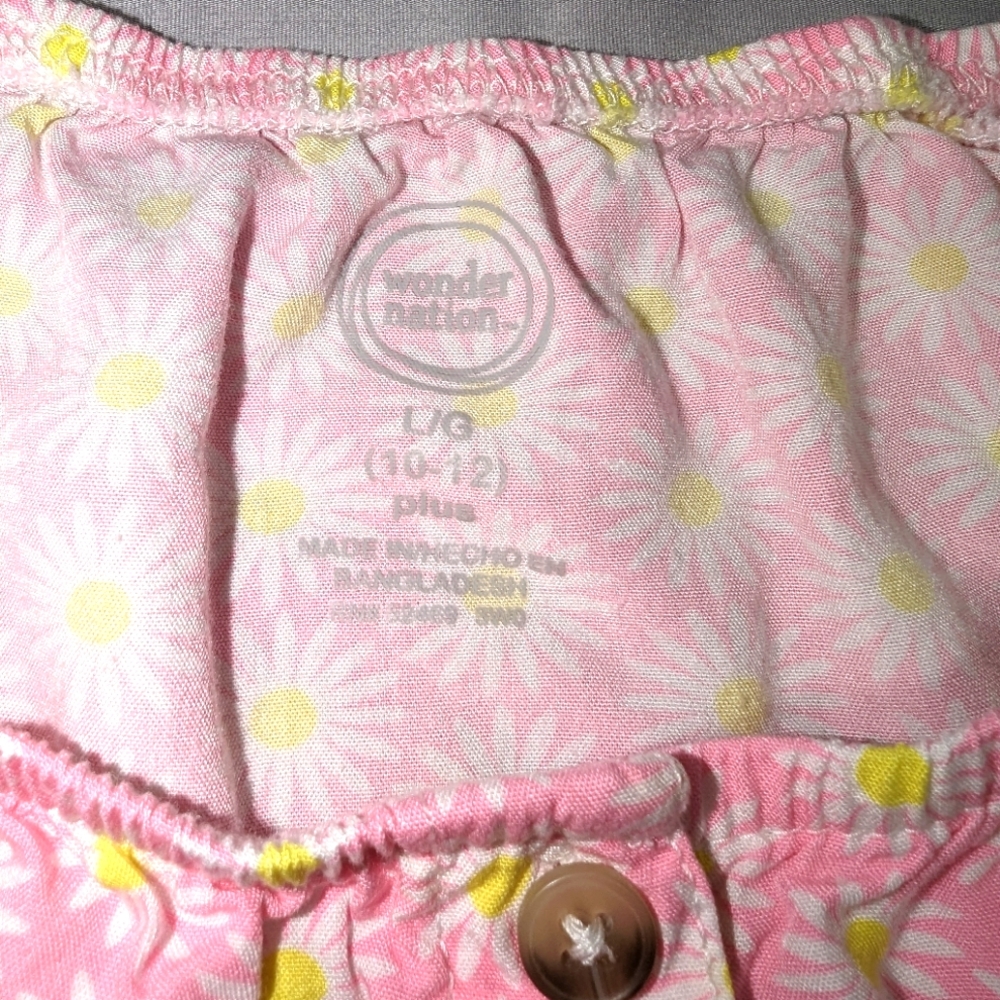 Girl's Wonder Nation Pink Floral Tie-Front Blouse - Picture 6 of 7